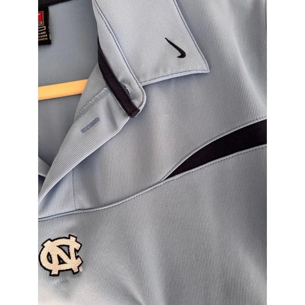 NIKE UNC Tar Heels Polo Shirt Boys LG 16-18 Dri-FIT Light Blue Collegiate Golf - Picture 7 of 10